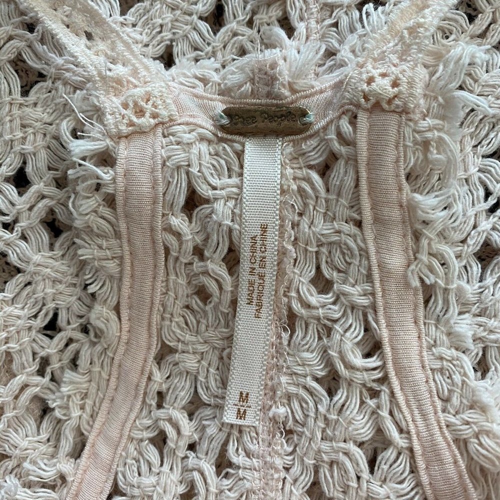 Free People Crochet Racerback Knit Boho Flowy Top - Picture 6 of 7